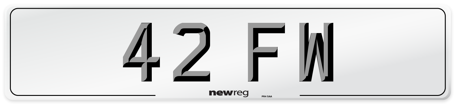 42 FW Number Plate from New Reg
